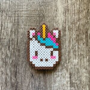 Unicorn magnet handmade perler beads